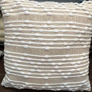 Boho Living linen pillow NWT white jute